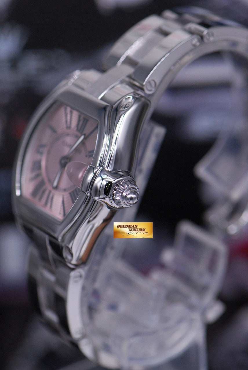 [SOLD] CARTIER ROADSTER SMALL LADIES SS PINK QUARTZ (MINT)