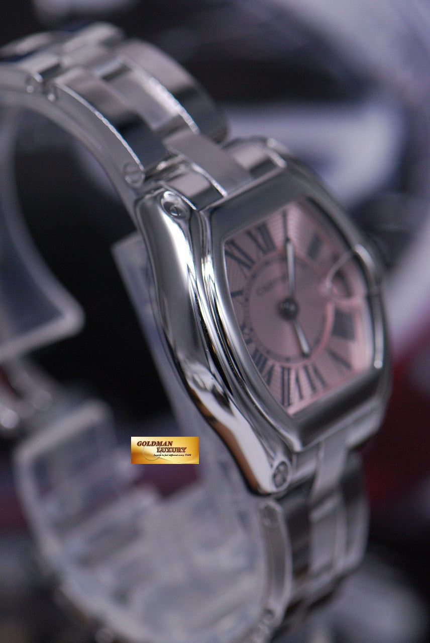 [SOLD] CARTIER ROADSTER SMALL LADIES SS PINK QUARTZ (MINT)