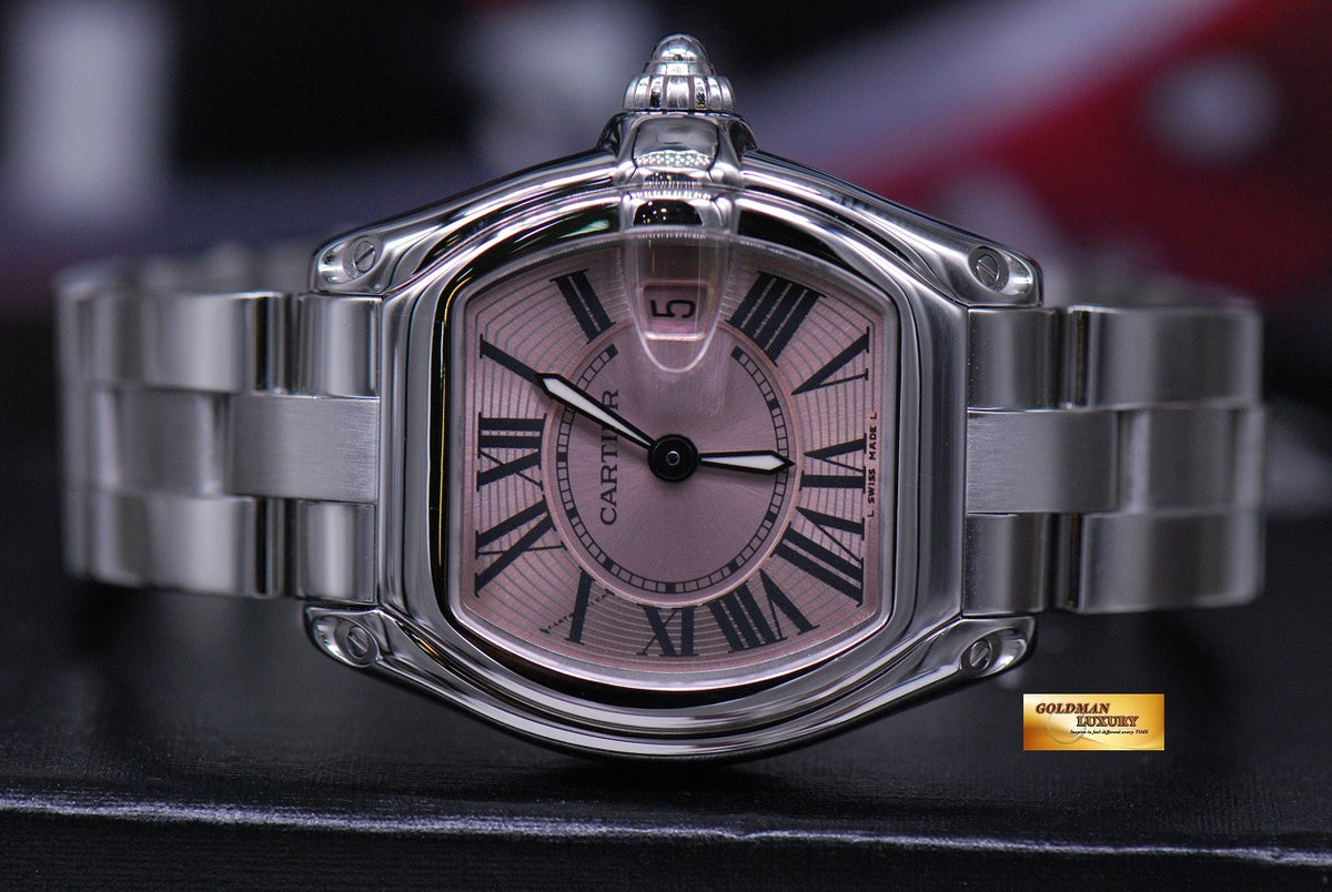 [SOLD] CARTIER ROADSTER SMALL LADIES SS PINK QUARTZ (MINT)