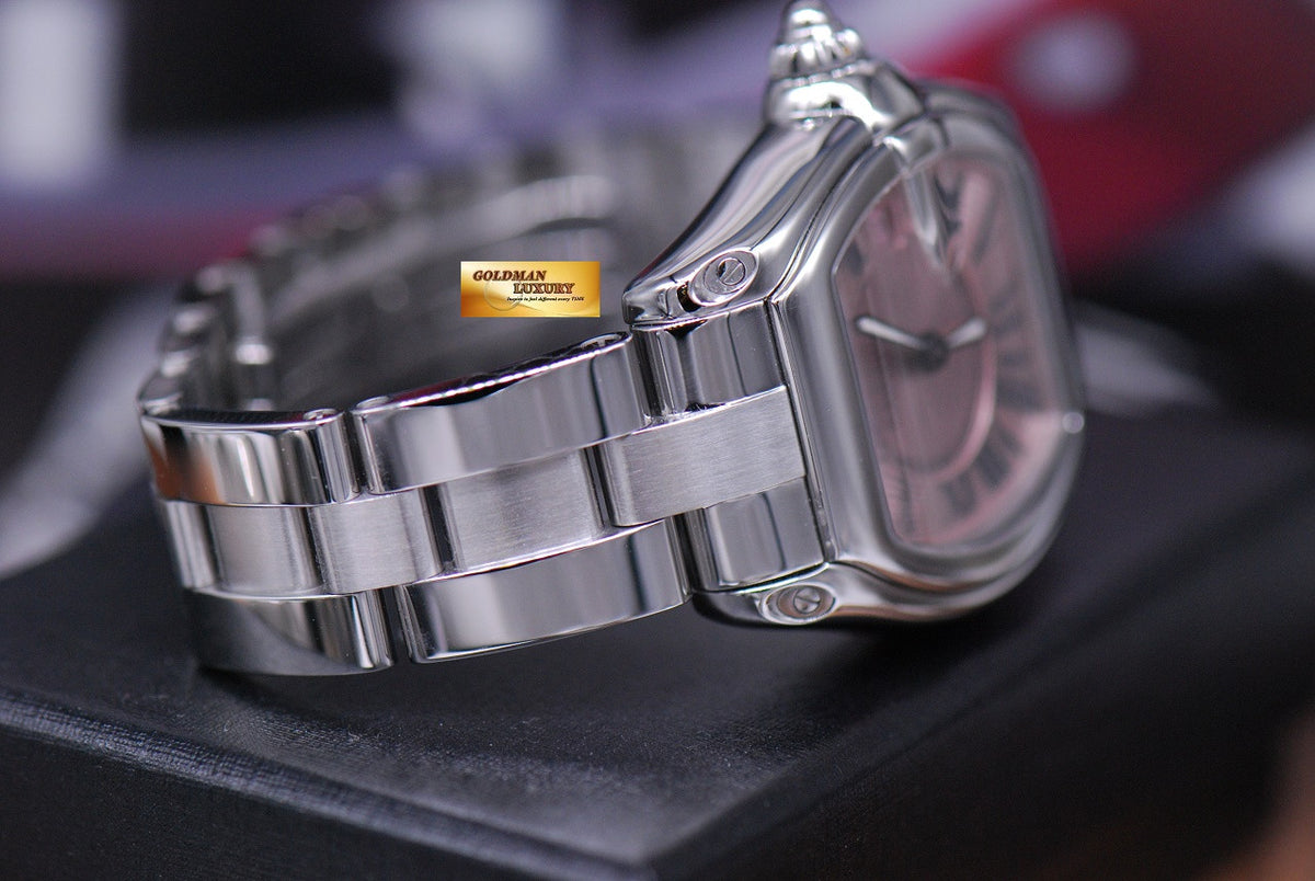 [SOLD] CARTIER ROADSTER SMALL LADIES SS PINK QUARTZ (MINT)