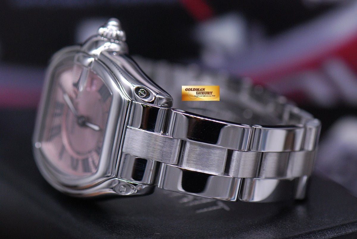[SOLD] CARTIER ROADSTER SMALL LADIES SS PINK QUARTZ (MINT)