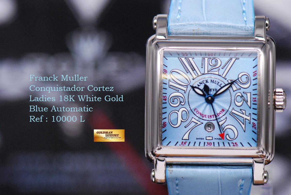 FRANCK MULLER CONQUISTADOR CORTEZ LADIES 18K WHITE GOLD AUTOMATIC 1000 Goldman Luxury