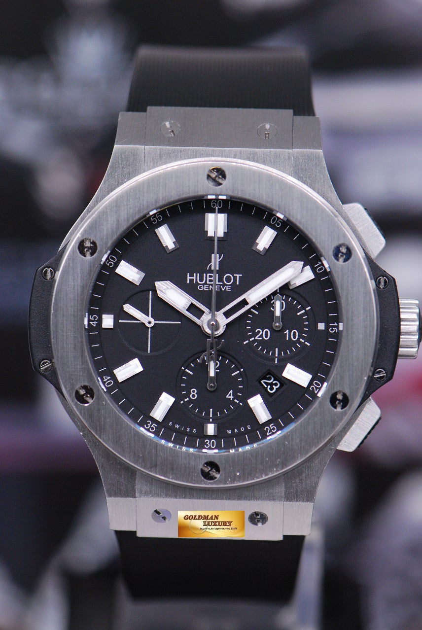 [SOLD] HUBLOT BIG BANG 44mm CHRONOGRAPH SS BEZEL BLACK AUTOMATIC (NEAR MINT)