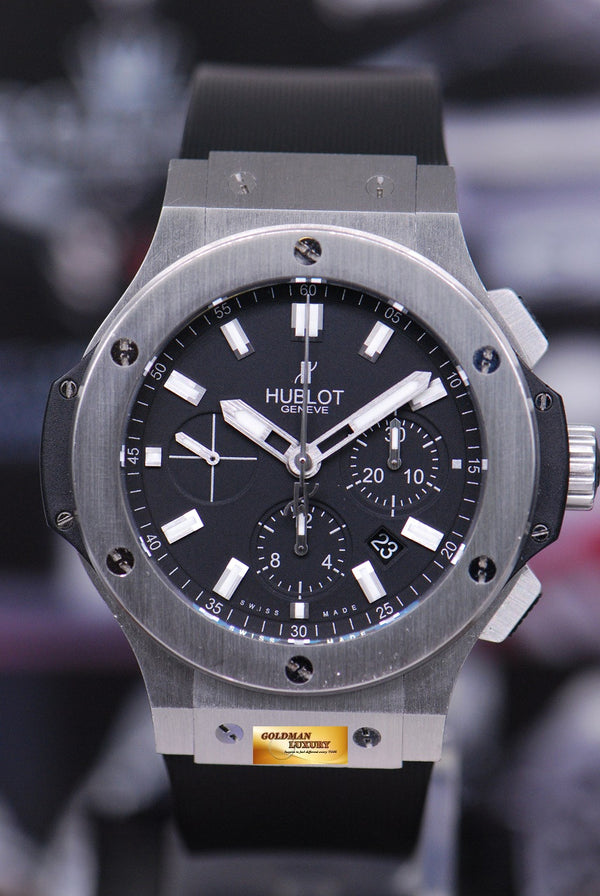 [SOLD] HUBLOT BIG BANG 44mm CHRONOGRAPH SS BEZEL BLACK AUTOMATIC (NEAR MINT)