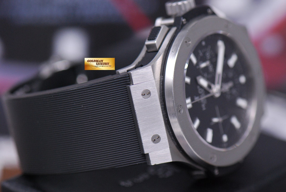 [SOLD] HUBLOT BIG BANG 44mm CHRONOGRAPH SS BEZEL BLACK AUTOMATIC (NEAR MINT)
