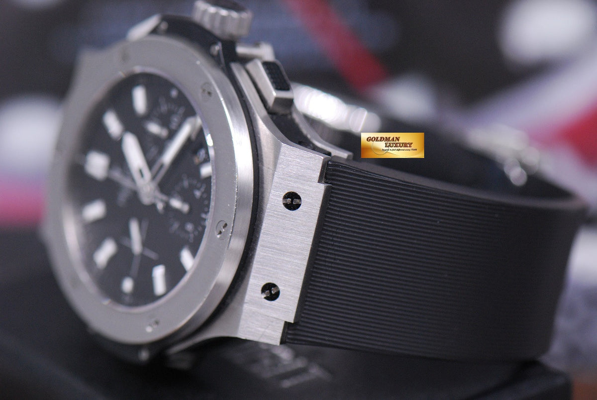[SOLD] HUBLOT BIG BANG 44mm CHRONOGRAPH SS BEZEL BLACK AUTOMATIC (NEAR MINT)