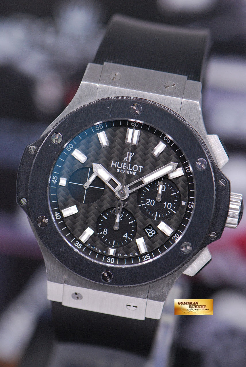 [SOLD] HUBLOT BIG BANG 44mm CHRONOGRAPH CERAMIC BEZEL BLACK AUTOMATIC (MINT)