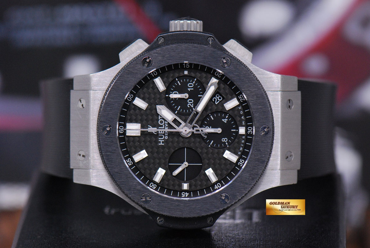 [SOLD] HUBLOT BIG BANG 44mm CHRONOGRAPH CERAMIC BEZEL BLACK AUTOMATIC (MINT)