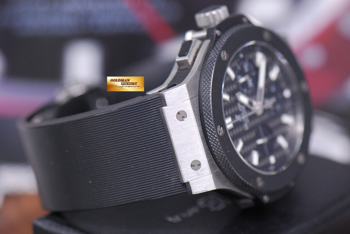 [SOLD] HUBLOT BIG BANG 44mm CHRONOGRAPH CERAMIC BEZEL BLACK AUTOMATIC (MINT)
