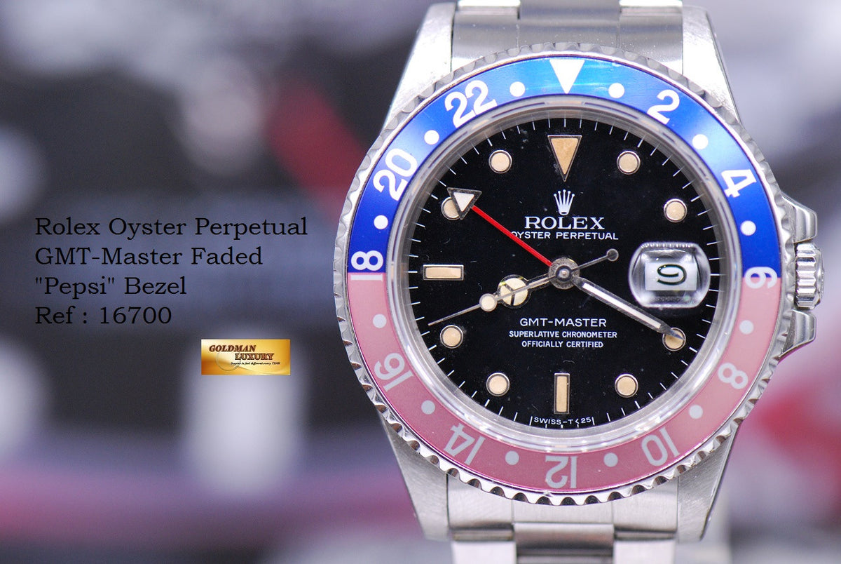 [SOLD] ROLEX OYSTER PERPETUAL GMT-MASTER "PEPSI" BEZEL Ref 16700 (AGING)
