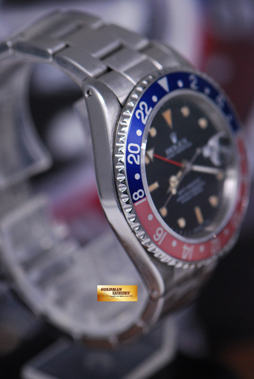 [SOLD] ROLEX OYSTER PERPETUAL GMT-MASTER "PEPSI" BEZEL Ref 16700 (AGING)