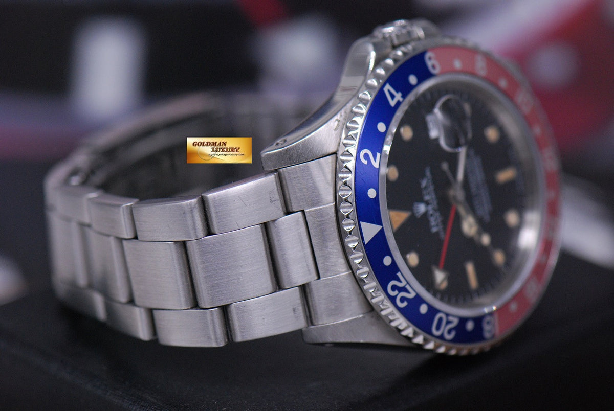 [SOLD] ROLEX OYSTER PERPETUAL GMT-MASTER "PEPSI" BEZEL Ref 16700 (AGING)