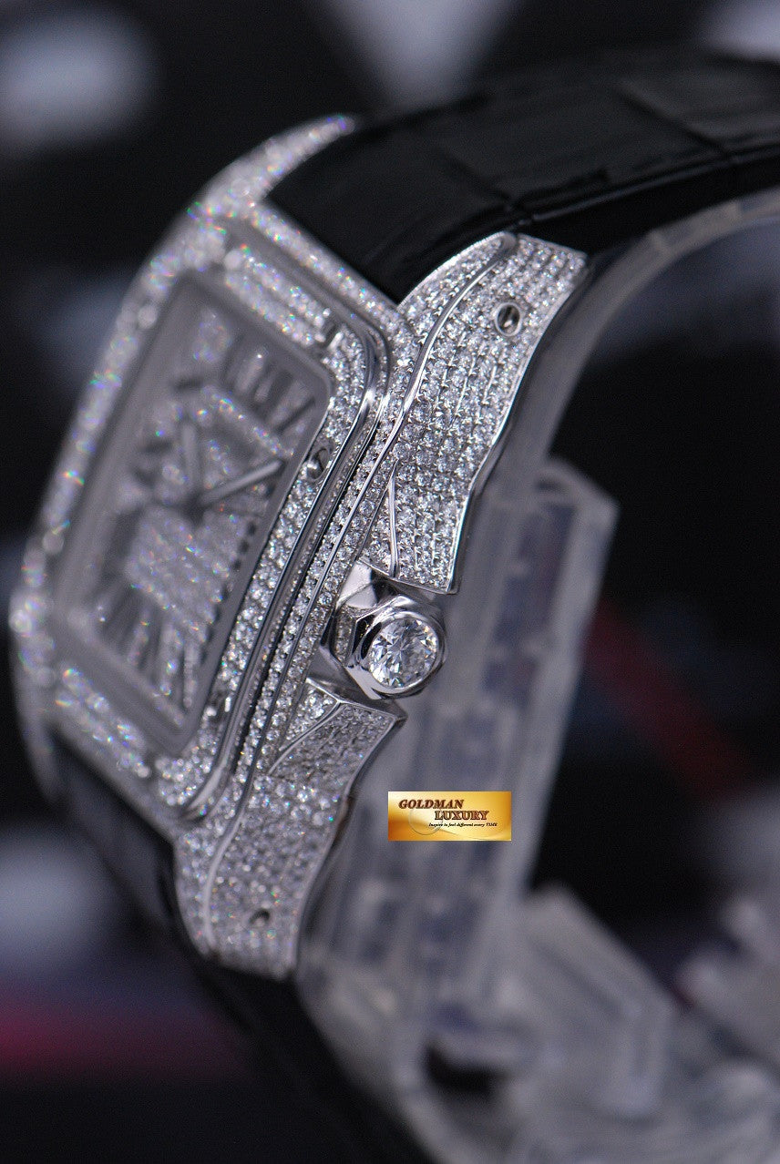 [SOLD] CARTIER SANTOS 100 XL CUSTOM FULL PAVED DIAMONDS AUTOMATIC (MINT)