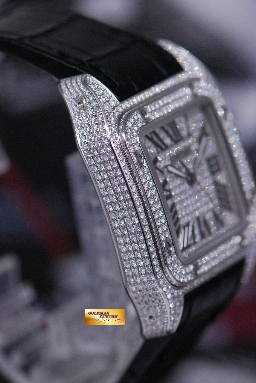 [SOLD] CARTIER SANTOS 100 XL CUSTOM FULL PAVED DIAMONDS AUTOMATIC (MINT)
