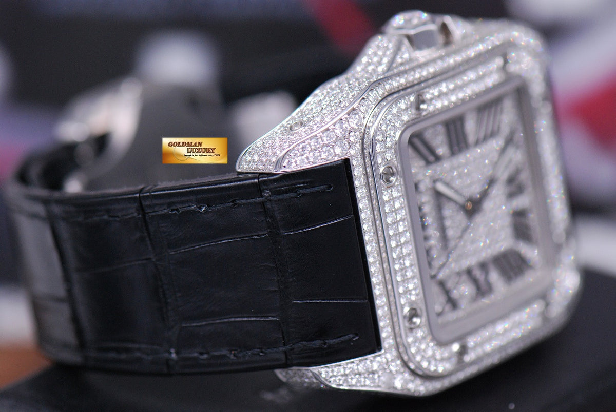 [SOLD] CARTIER SANTOS 100 XL CUSTOM FULL PAVED DIAMONDS AUTOMATIC (MINT)