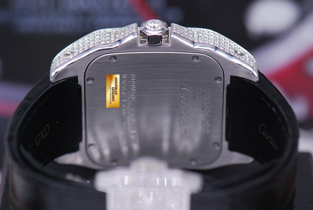 [SOLD] CARTIER SANTOS 100 XL CUSTOM FULL PAVED DIAMONDS AUTOMATIC (MINT)