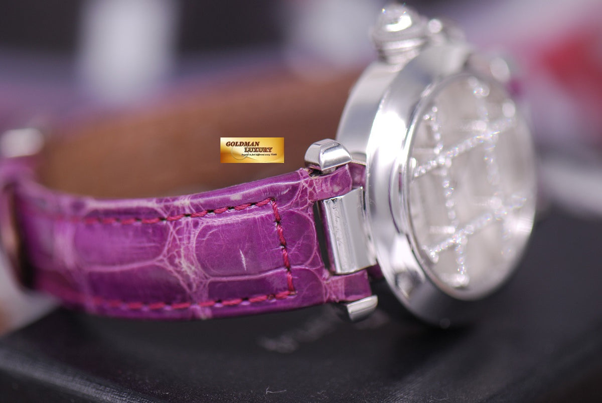 [SOLD] CARTIER PASHA LADIES DIAMONDS 18K WHITE GOLD AUTOMATIC Ref : 2400 (NEAR MINT)