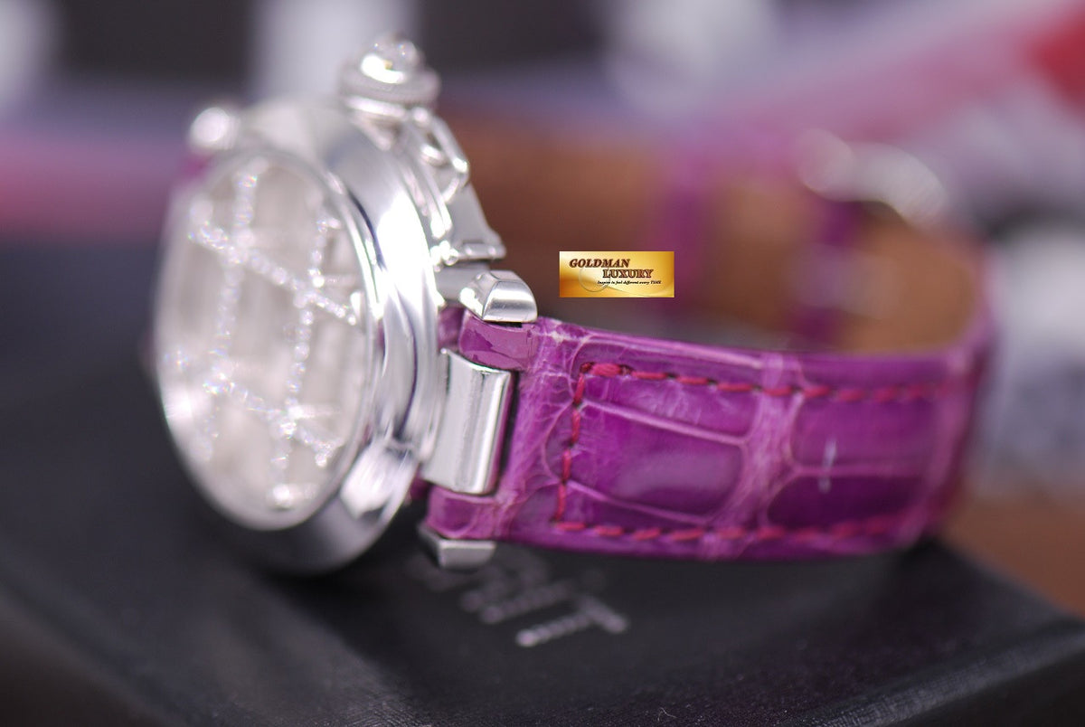 [SOLD] CARTIER PASHA LADIES DIAMONDS 18K WHITE GOLD AUTOMATIC Ref : 2400 (NEAR MINT)