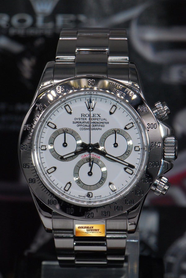 [SOLD] ROLEX OYSTER PERPETUAL DAYTONA STAINLESS STEEL CHRONOGRAPH WHITE 116520 (MINT)