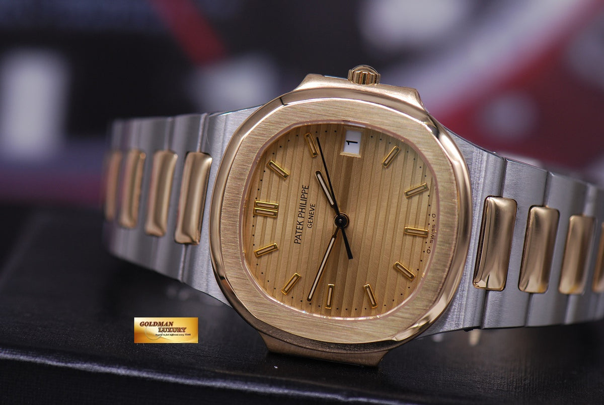 [SOLD] PATEK PHILIPPE NAUTILUS LADIES MIDSIZE HALF-GOLD QUARTZ 3900 (MINT)