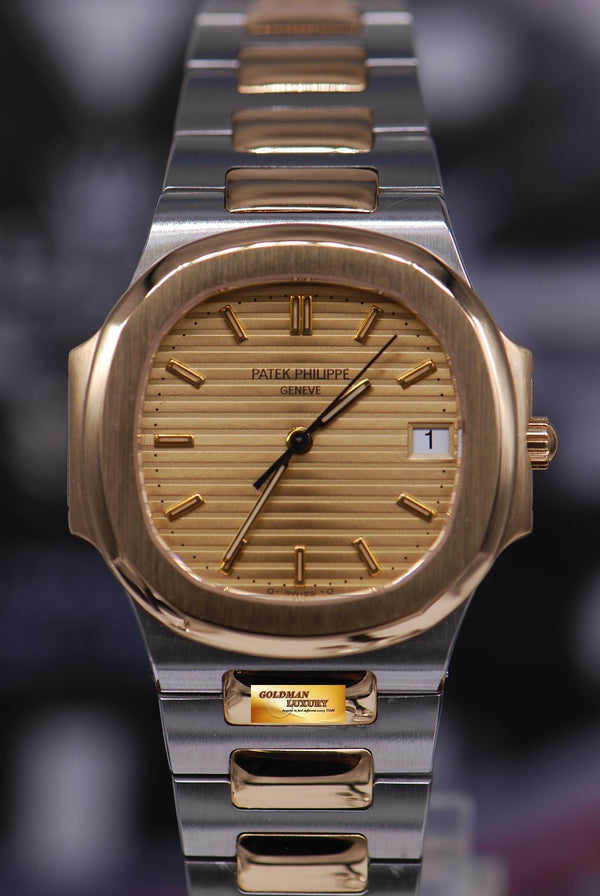 [SOLD] PATEK PHILIPPE NAUTILUS LADIES MIDSIZE HALF-GOLD QUARTZ 3900 (MINT)