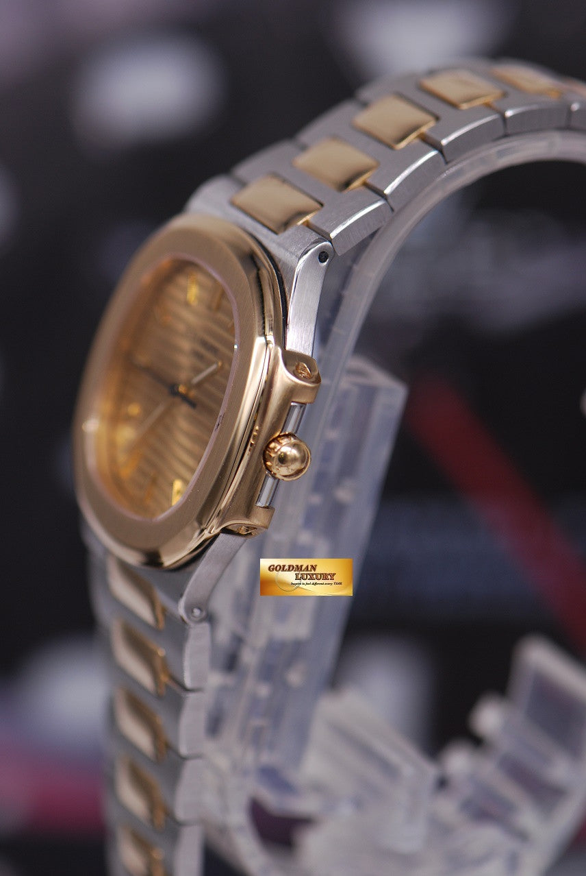 [SOLD] PATEK PHILIPPE NAUTILUS LADIES MIDSIZE HALF-GOLD QUARTZ 3900 (MINT)