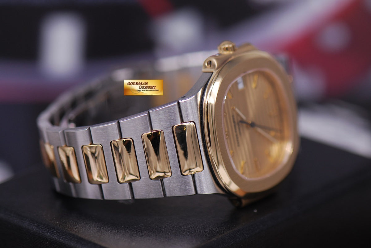 [SOLD] PATEK PHILIPPE NAUTILUS LADIES MIDSIZE HALF-GOLD QUARTZ 3900 (MINT)