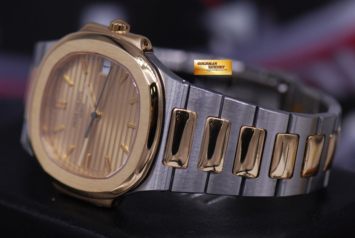 [SOLD] PATEK PHILIPPE NAUTILUS LADIES MIDSIZE HALF-GOLD QUARTZ 3900 (MINT)