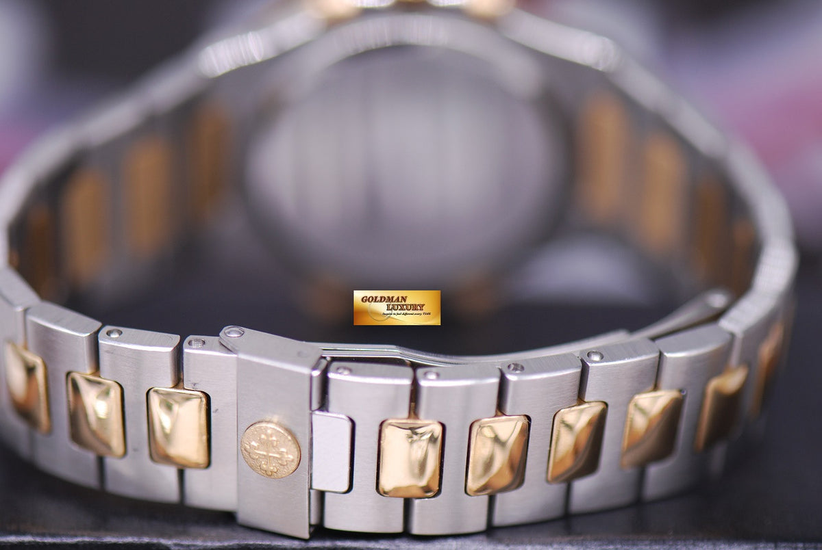 [SOLD] PATEK PHILIPPE NAUTILUS LADIES MIDSIZE HALF-GOLD QUARTZ 3900 (MINT)