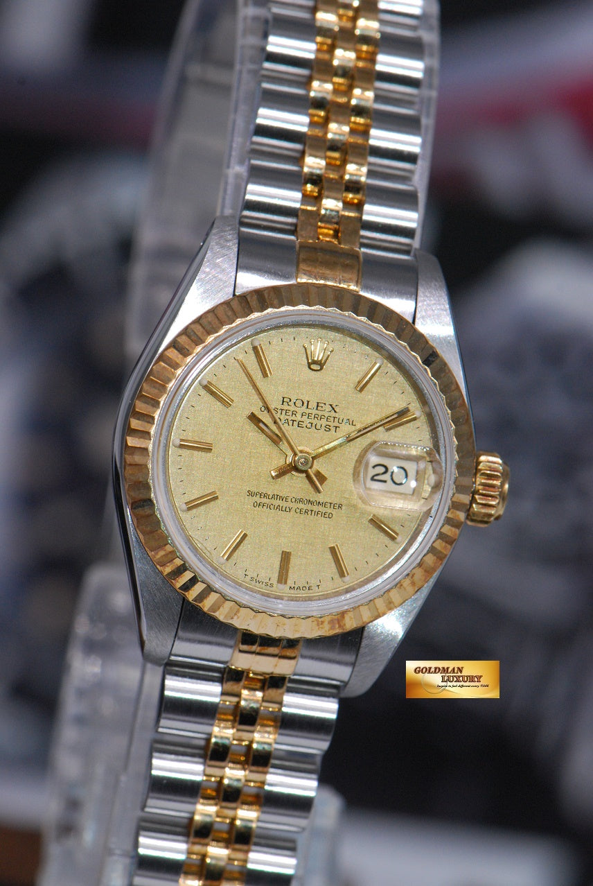 [SOLD] ROLEX OYSTER PERPETUAL DATEJUST LADIES 26mm HALF-GOLD 69173 (MINT)