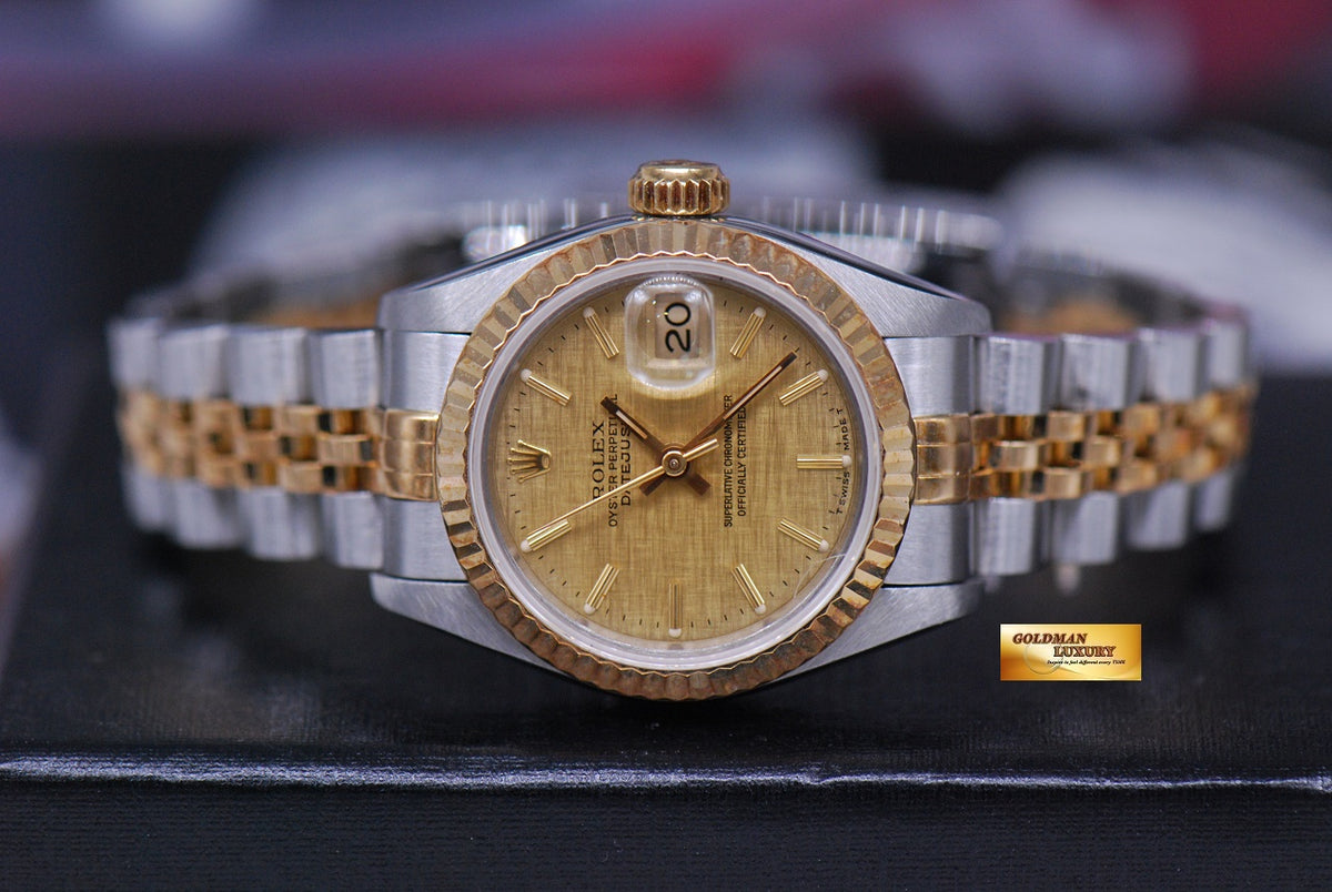 [SOLD] ROLEX OYSTER PERPETUAL DATEJUST LADIES 26mm HALF-GOLD 69173 (MINT)