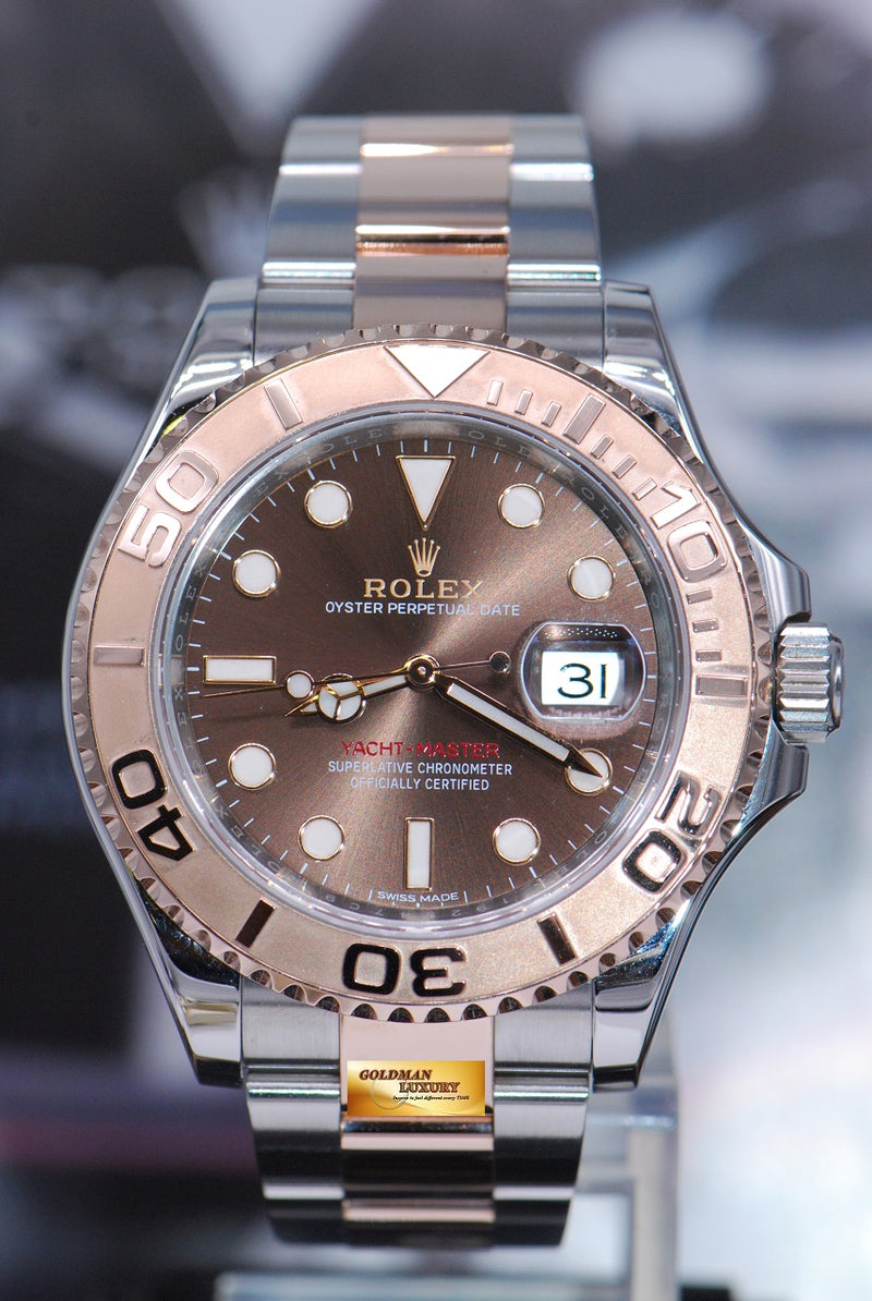 SOLD ROLEX OYSTER PERPETUAL YACHT MASTER HALF ROSE GOLD Ref 116621 Goldman Luxury