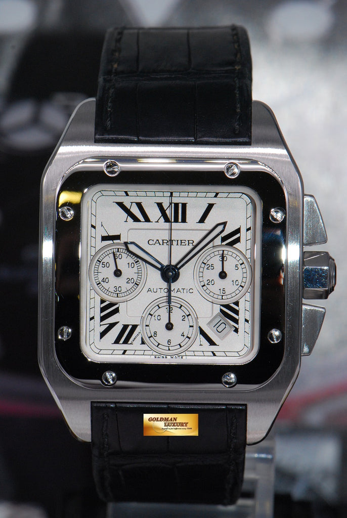 SOLD CARTIER SANTOS 100 XL CHRONOGRAPH AUTOMATIC MINT Goldman