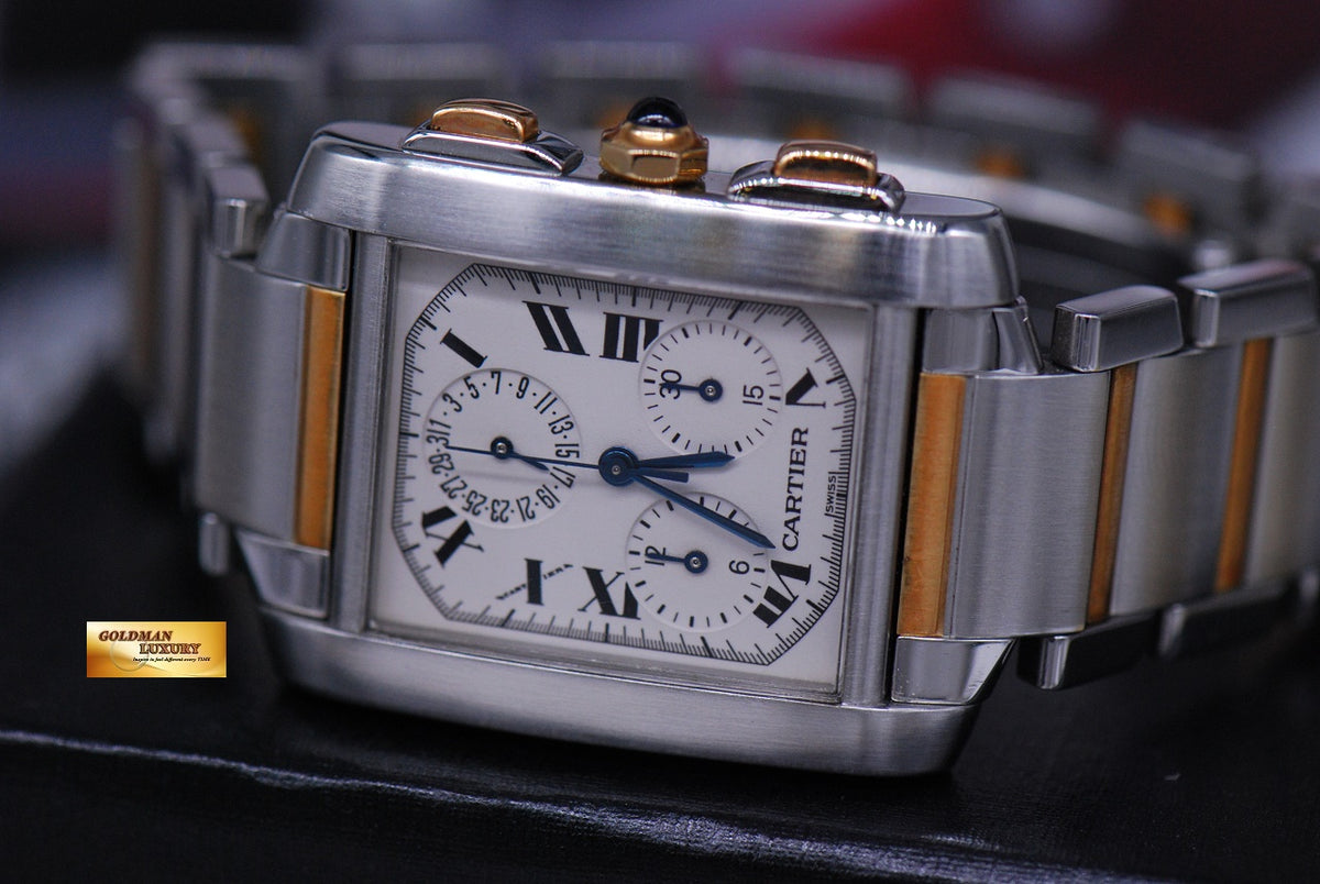 [SOLD] CARTIER TANK FRANCAISE CHRONOFLEX HALF-GOLD QUARTZ 2303 (NEAR MINT)