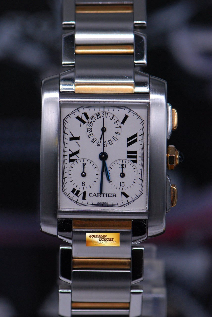 [SOLD] CARTIER TANK FRANCAISE CHRONOFLEX HALF-GOLD QUARTZ 2303 (NEAR MINT)