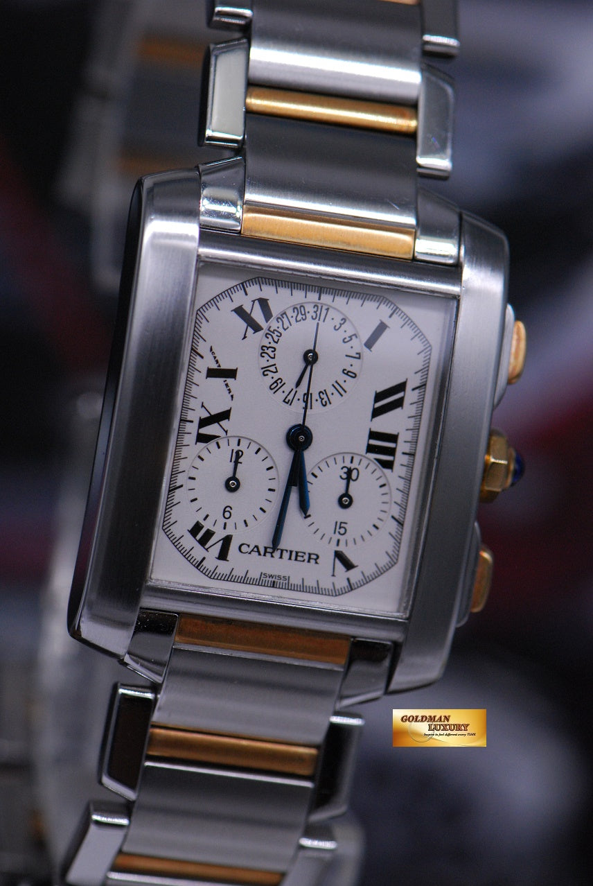 [SOLD] CARTIER TANK FRANCAISE CHRONOFLEX HALF-GOLD QUARTZ 2303 (NEAR MINT)