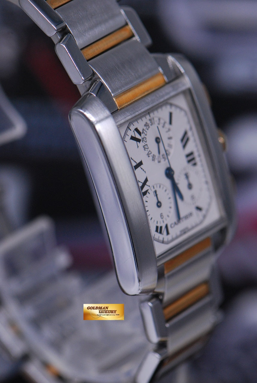 [SOLD] CARTIER TANK FRANCAISE CHRONOFLEX HALF-GOLD QUARTZ 2303 (NEAR MINT)