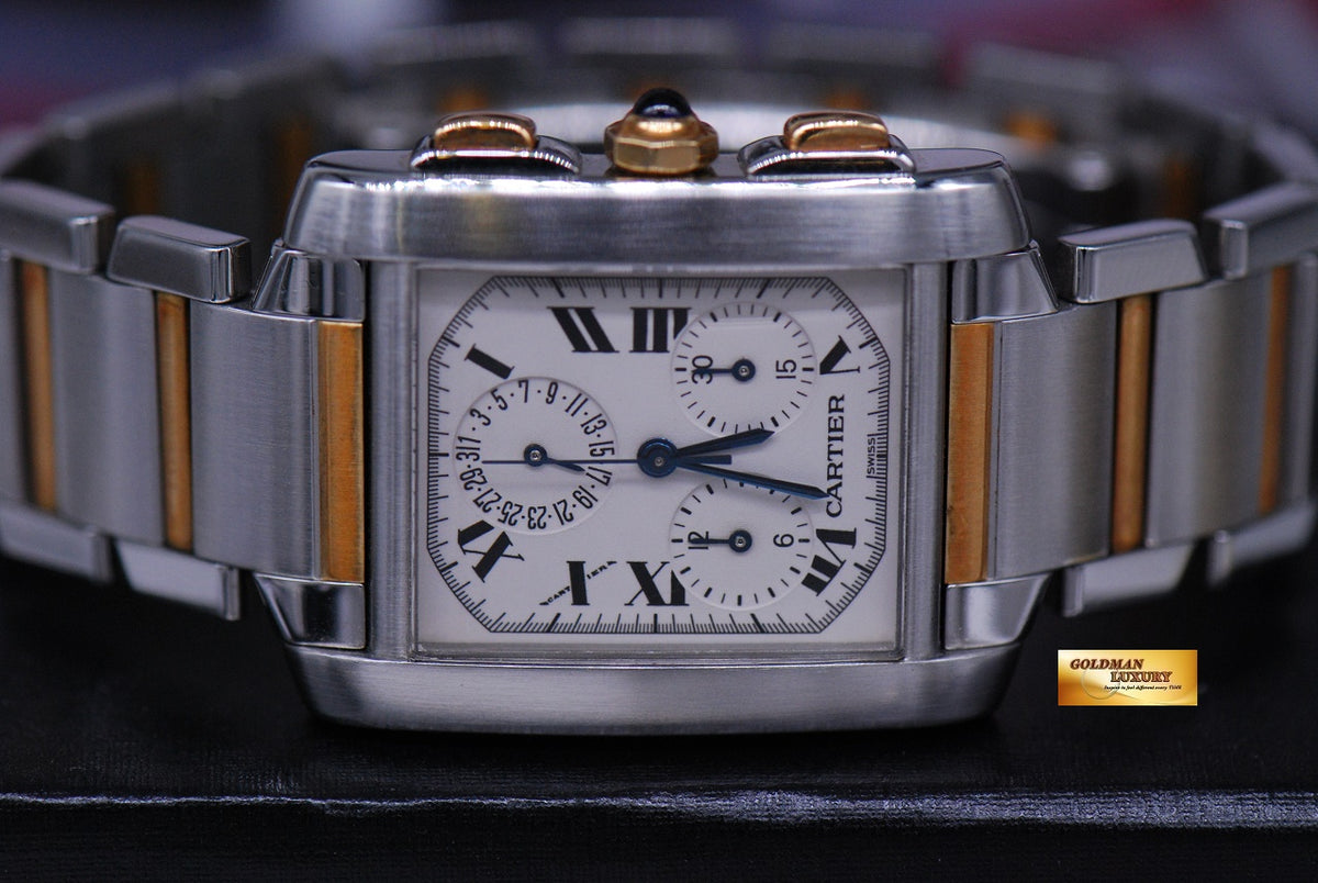 [SOLD] CARTIER TANK FRANCAISE CHRONOFLEX HALF-GOLD QUARTZ 2303 (NEAR MINT)