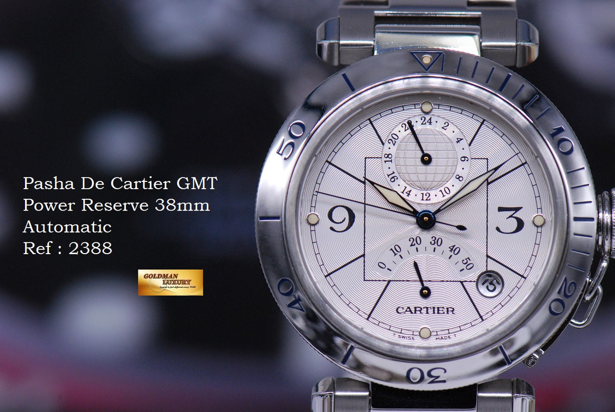 [SOLD] PASHA De CARTIER GMT POWER RESERVE 38mm AUTOMATIC 2388 (MINT)