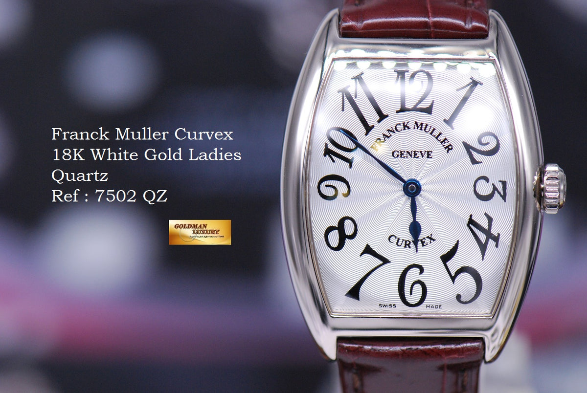 [SOLD] FRANCK MULLER CURVEX 18K WHITE GOLD LADIES QUARTZ 7502 QZ (MINT)