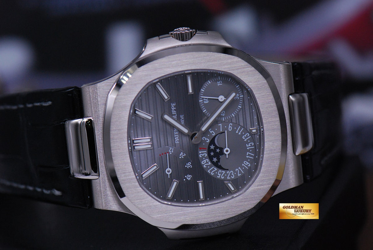 [SOLD] PATEK PHILIPPE NAUTILUS 18K WHITE GOLD MOONPHASE POWER RESERVE 5712G-001 (NEW-UNWORN)