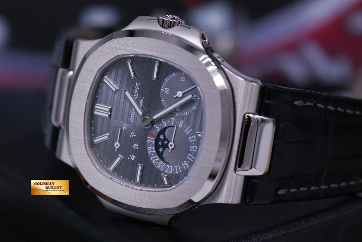 [SOLD] PATEK PHILIPPE NAUTILUS 18K WHITE GOLD MOONPHASE POWER RESERVE 5712G-001 (NEW-UNWORN)