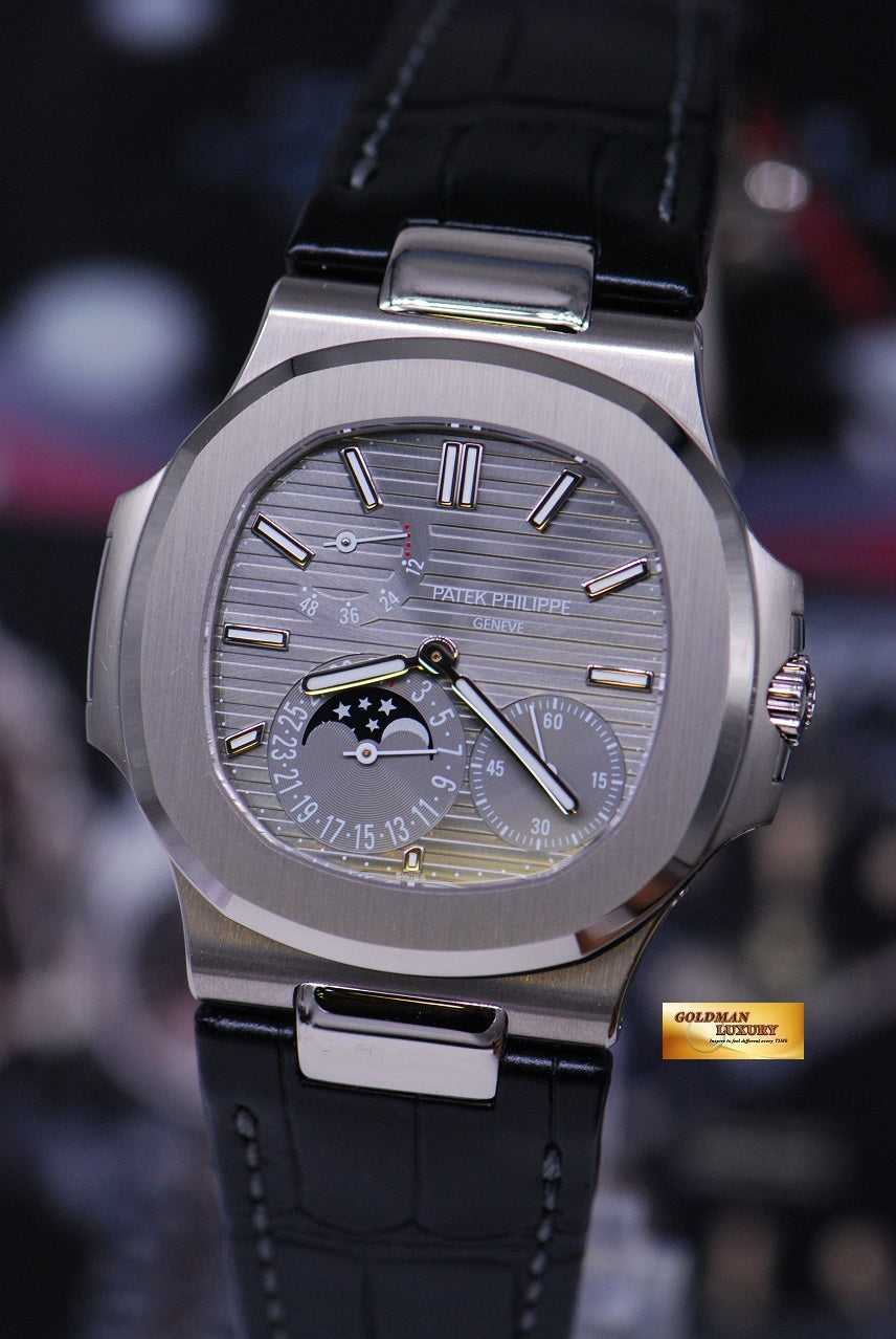 [SOLD] PATEK PHILIPPE NAUTILUS 18K WHITE GOLD MOONPHASE POWER RESERVE 5712G-001 (NEW-UNWORN)