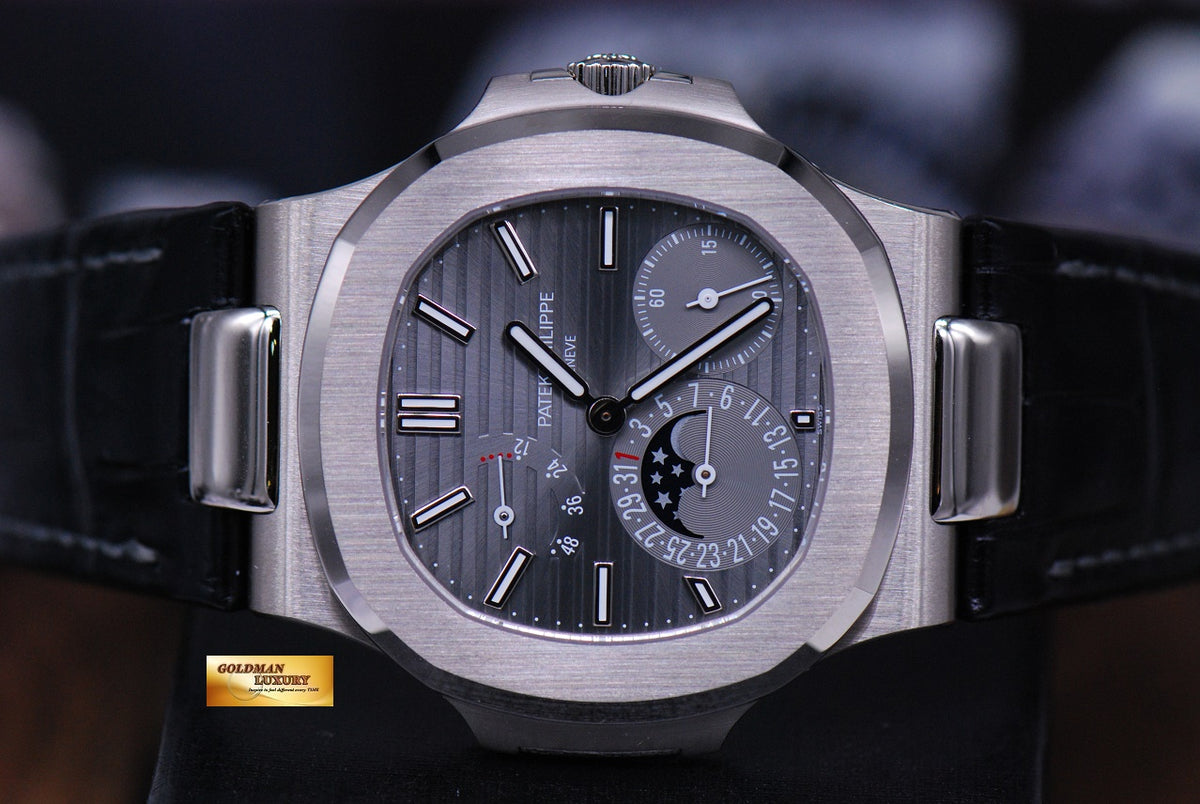 [SOLD] PATEK PHILIPPE NAUTILUS 18K WHITE GOLD MOONPHASE POWER RESERVE 5712G-001 (NEW-UNWORN)
