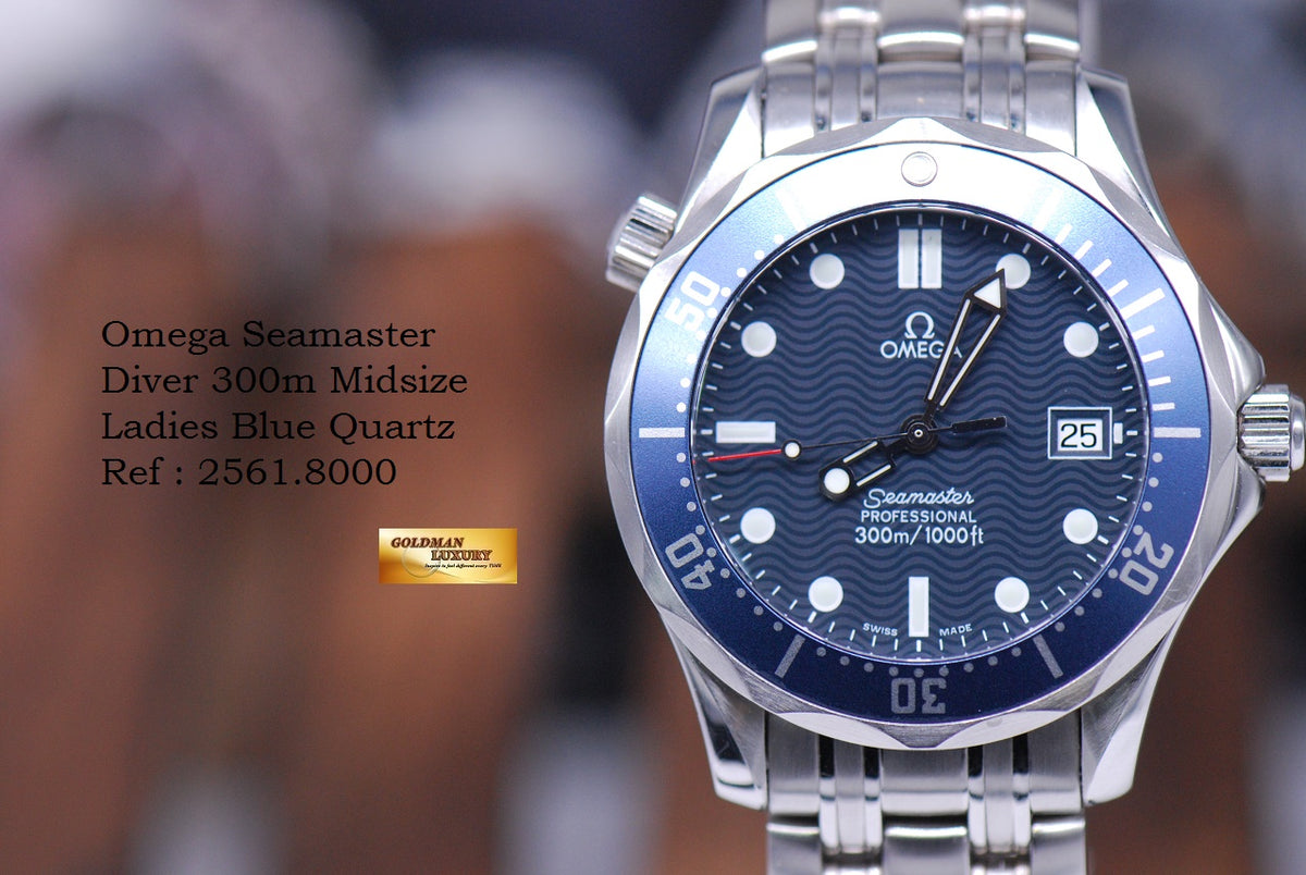 [SOLD] OMEGA SEAMASTER PROFESSIONAL DIVER 36mm MIDSIZE LADIES QUARTZ BLUE (MINT)