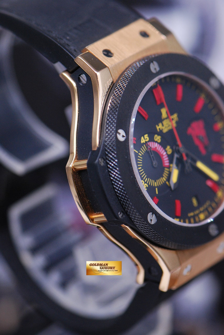 [SOLD] HUBLOT BIG BANG 18K ROSE GOLD CERAMIC BEZEL 44mm CHRONOGRAPH “MANCHESTER UNITED – RED DEVIL” 318.PM.1190.LR (MINT)