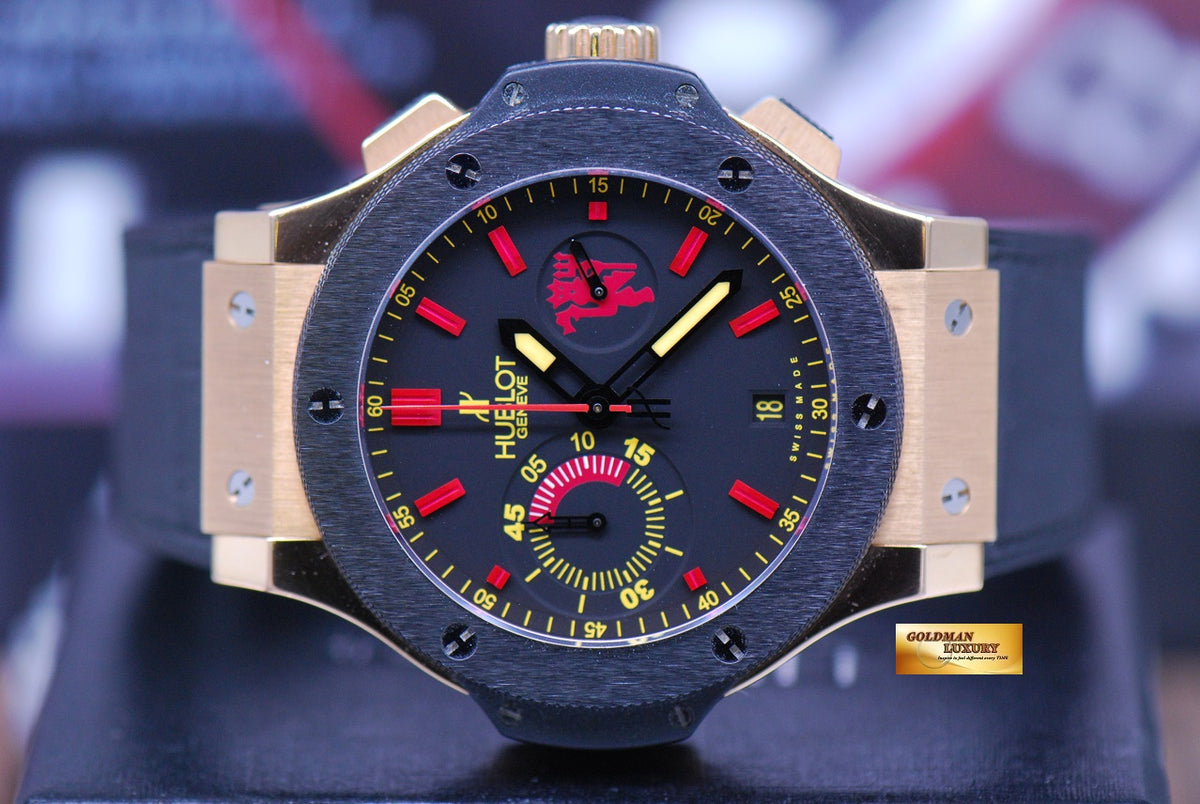 [SOLD] HUBLOT BIG BANG 18K ROSE GOLD CERAMIC BEZEL 44mm CHRONOGRAPH “MANCHESTER UNITED – RED DEVIL” 318.PM.1190.LR (MINT)