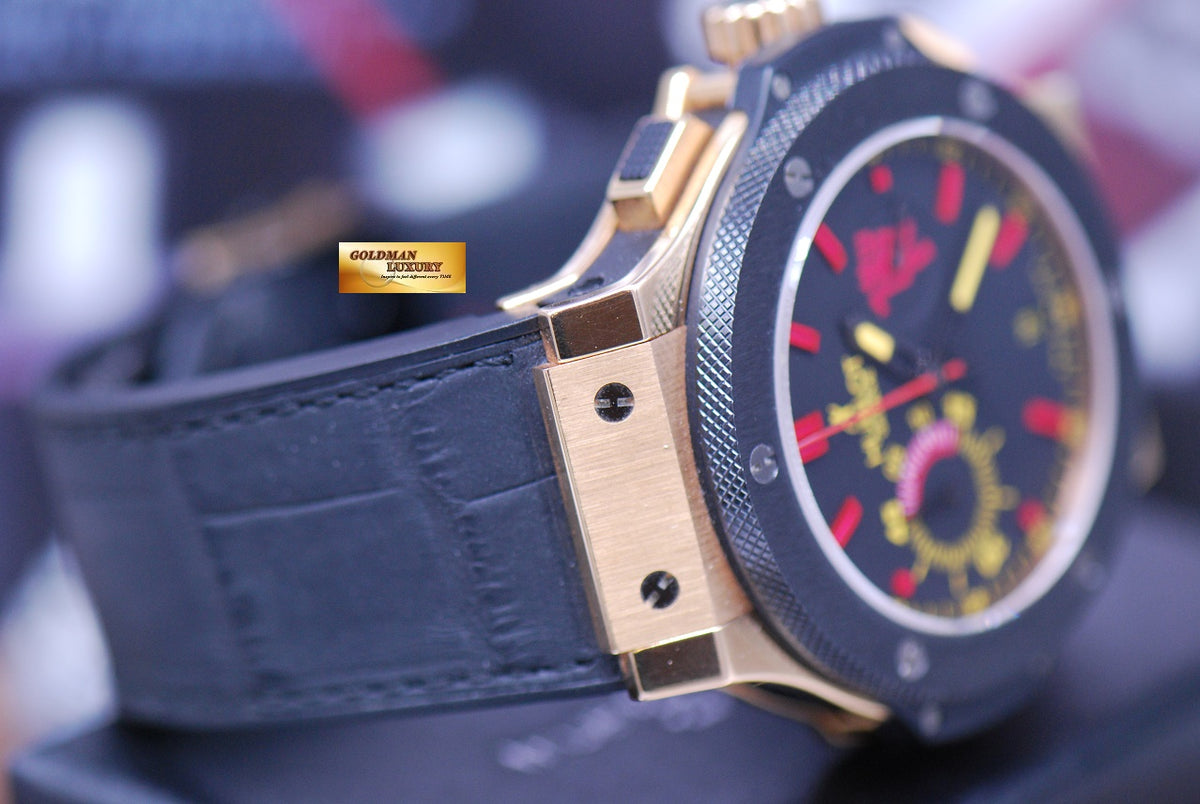 [SOLD] HUBLOT BIG BANG 18K ROSE GOLD CERAMIC BEZEL 44mm CHRONOGRAPH “MANCHESTER UNITED – RED DEVIL” 318.PM.1190.LR (MINT)