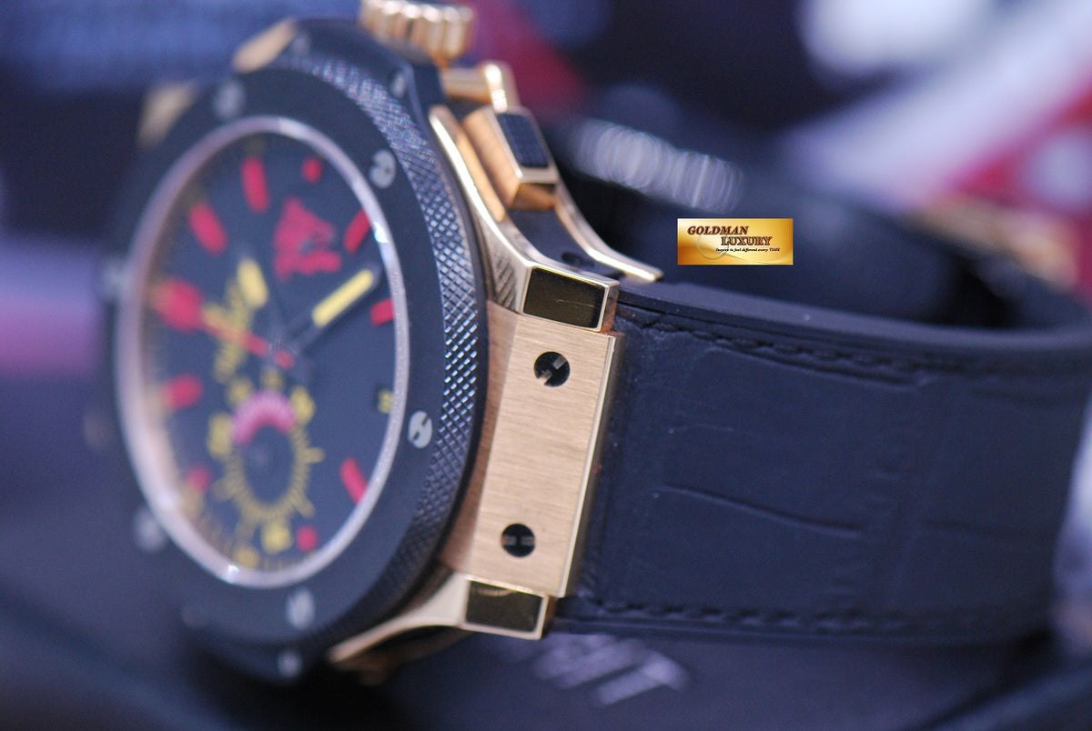 [SOLD] HUBLOT BIG BANG 18K ROSE GOLD CERAMIC BEZEL 44mm CHRONOGRAPH “MANCHESTER UNITED – RED DEVIL” 318.PM.1190.LR (MINT)