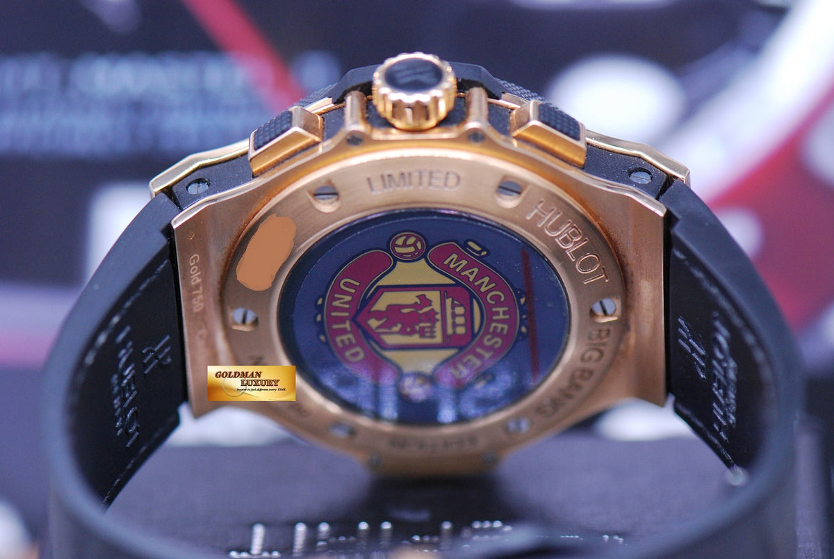 [SOLD] HUBLOT BIG BANG 18K ROSE GOLD CERAMIC BEZEL 44mm CHRONOGRAPH “MANCHESTER UNITED – RED DEVIL” 318.PM.1190.LR (MINT)
